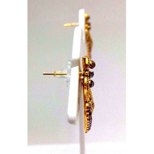 Golden Oxidized Women Earring Jhumka Jhumki Jewelry Drop PushBack Classy Gift 65